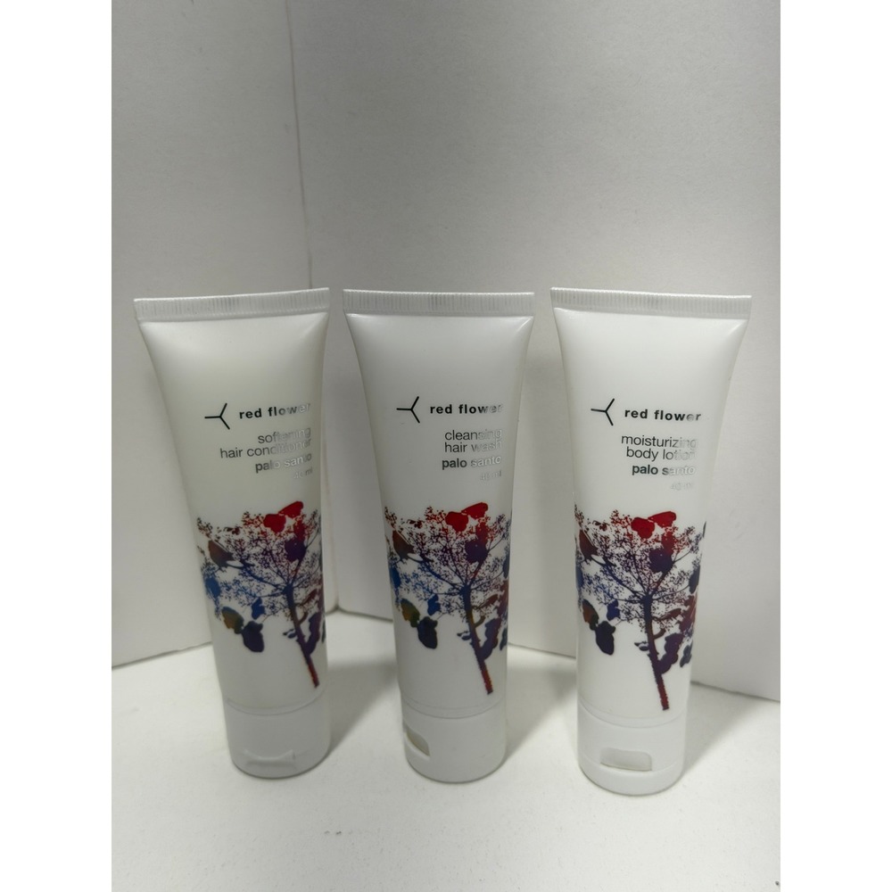 Red Flower Palo Santo Travel Set Hair Wash Conditioner Body Lotion 40ml 3pc NEW